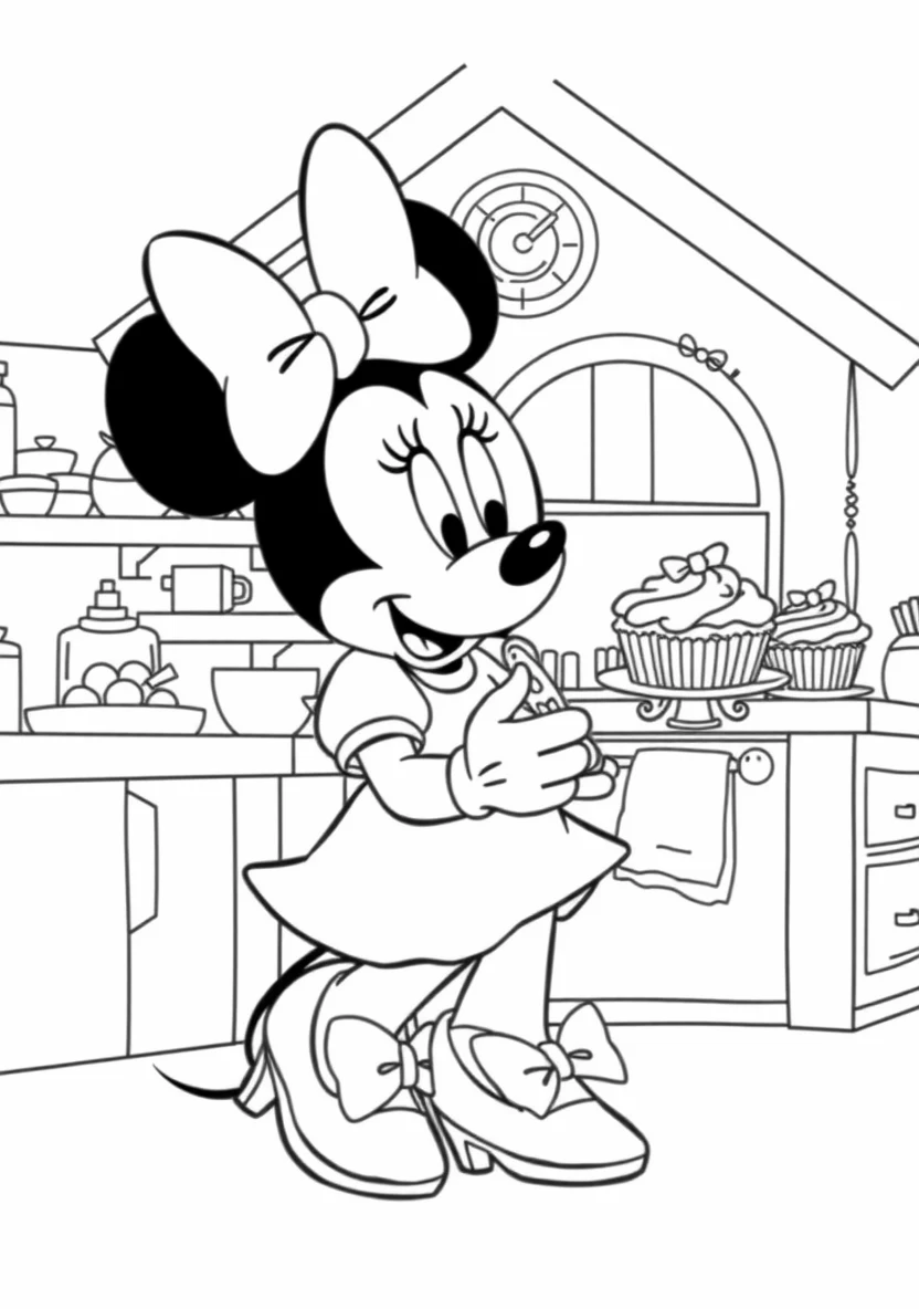 Minnie Mouse Baking Cupcak