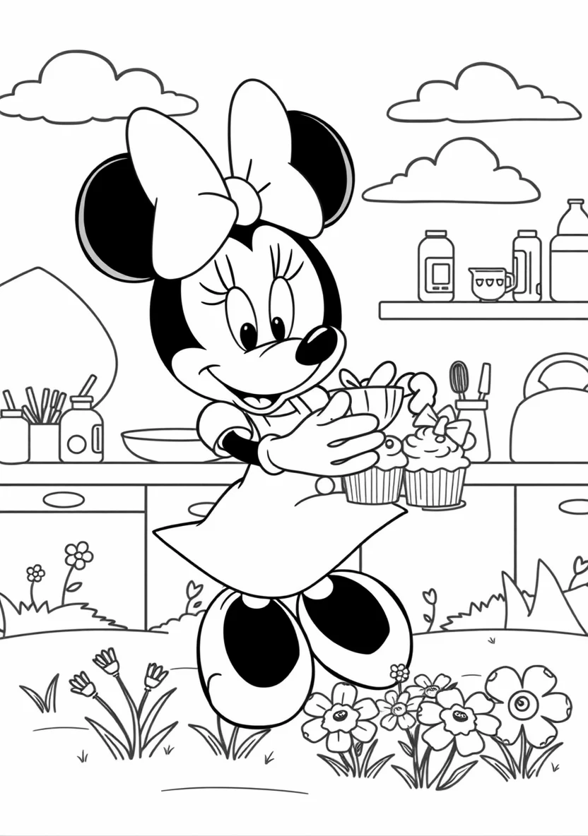 Minnie Mouse Baking Cupcak