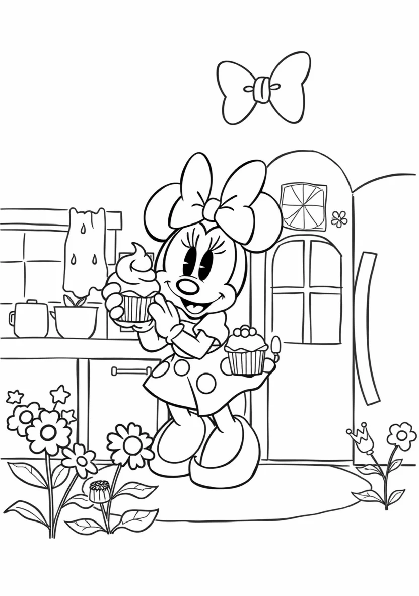 Minnie Mouse Baking Cupcak
