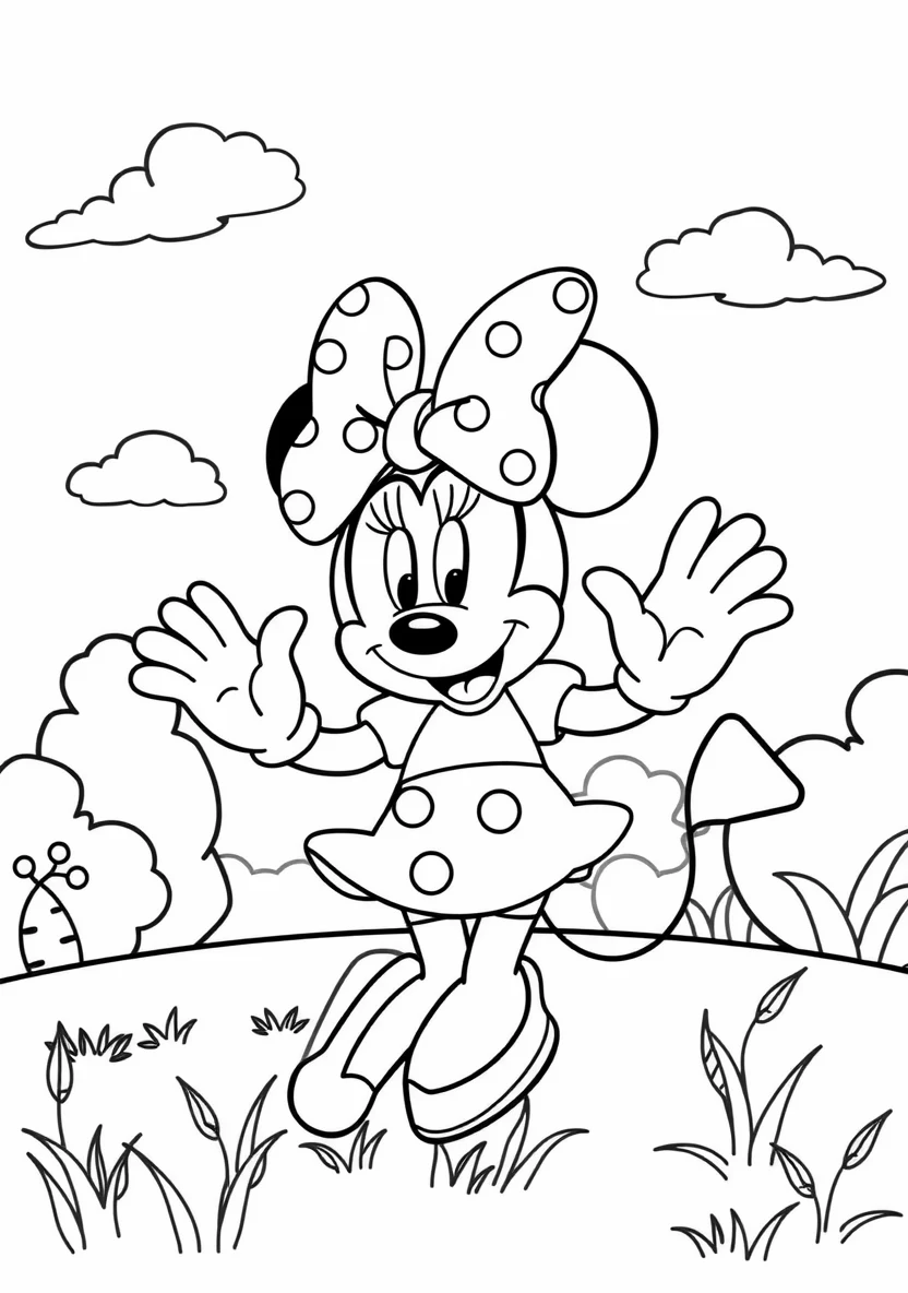 Minnie Mouse Waving Happil