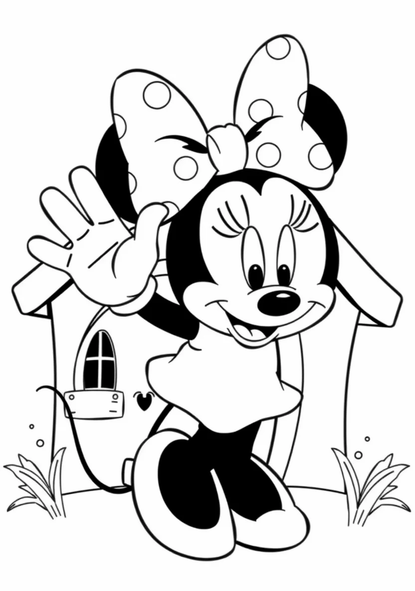 Minnie Mouse Waving Happil