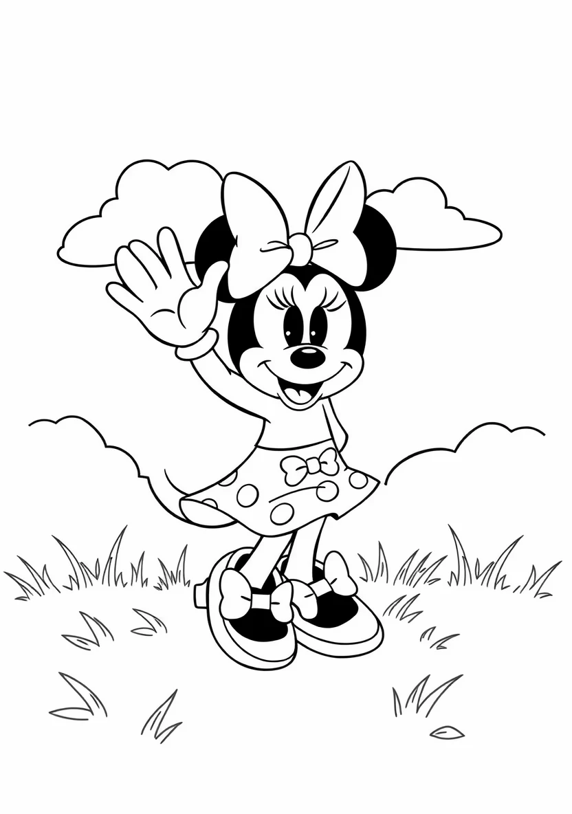 Minnie Mouse Waving Happil