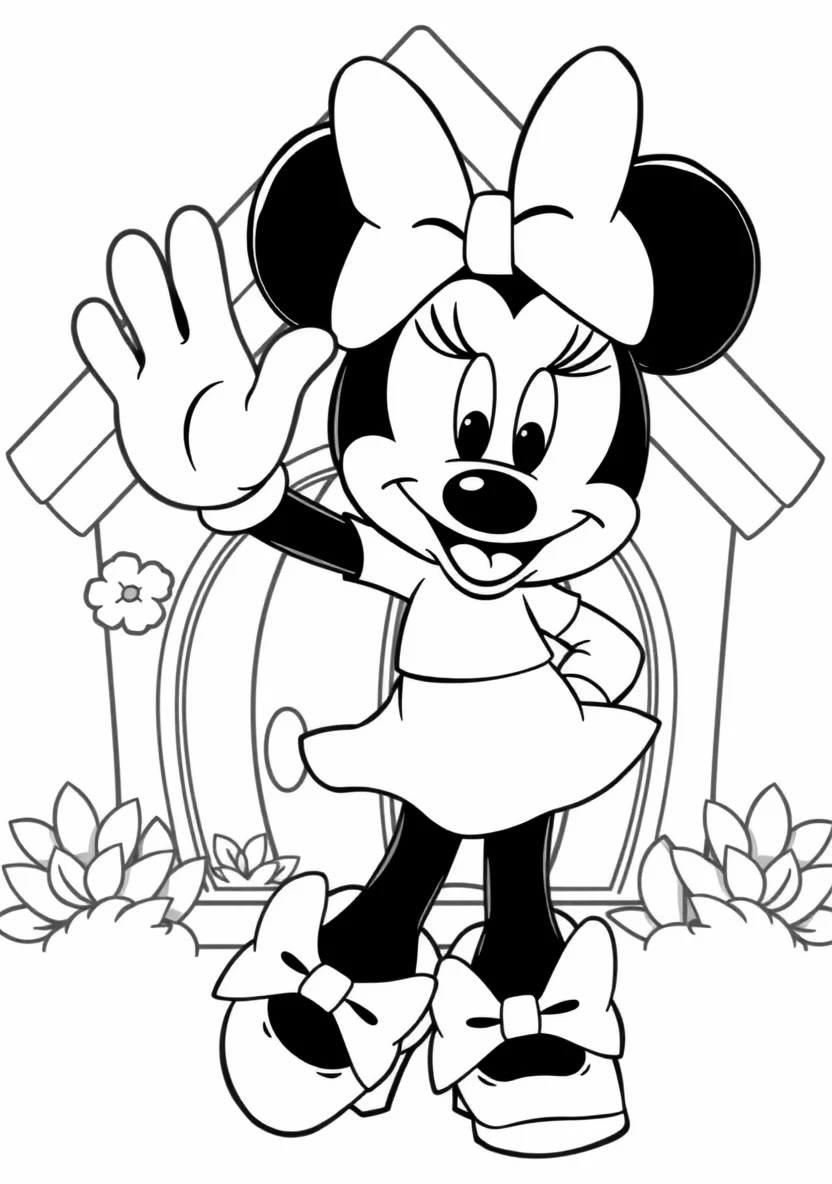 Minnie Mouse Waving Happil