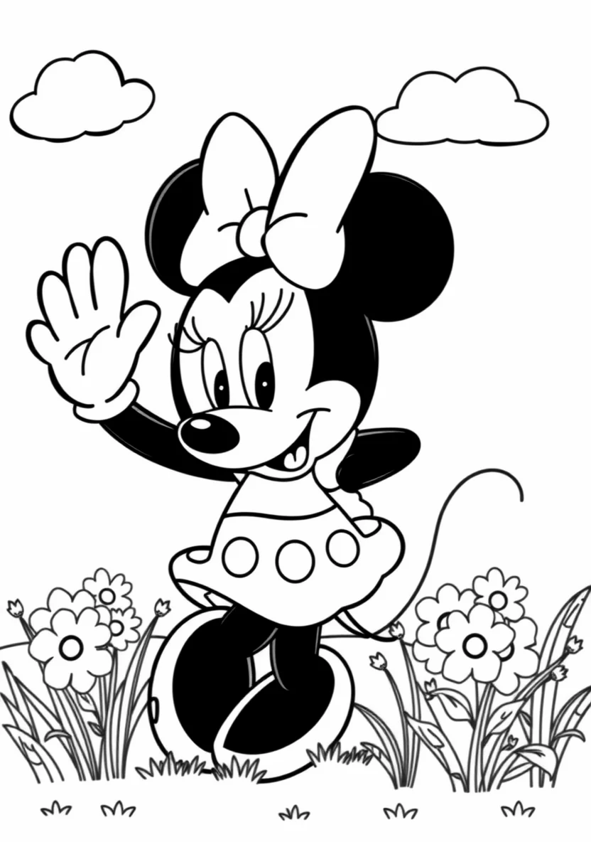 Minnie Mouse Waving Happil