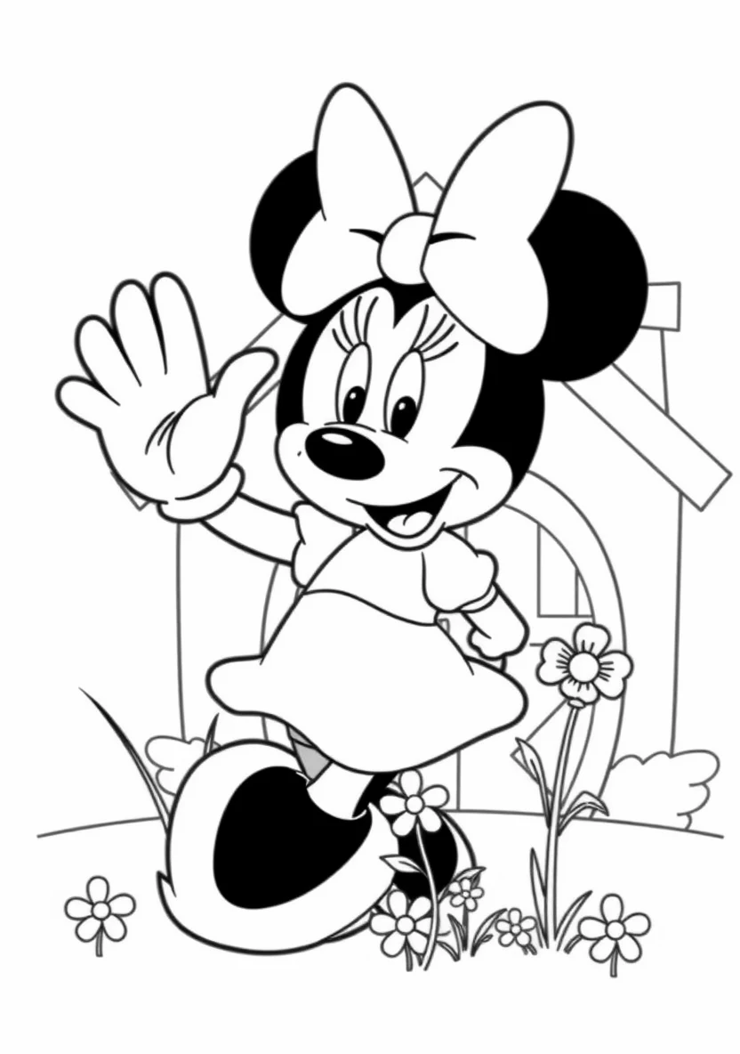 Minnie Mouse Waving Happil