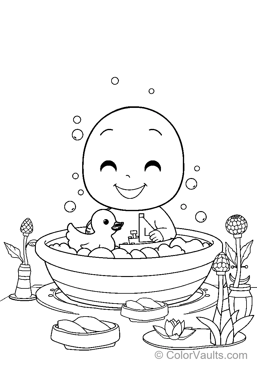 Cartoon Character Bathing Time