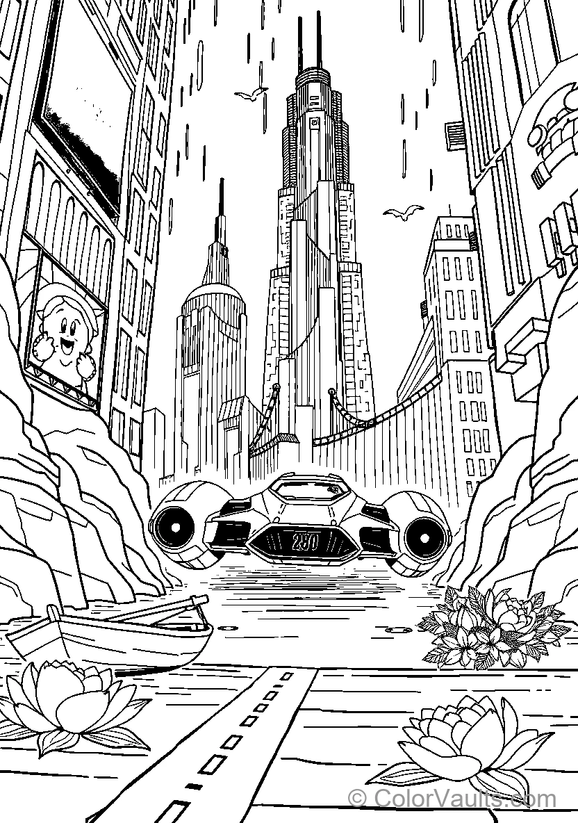 Dragon Ball Cityscape Or Bluey Urban Scene