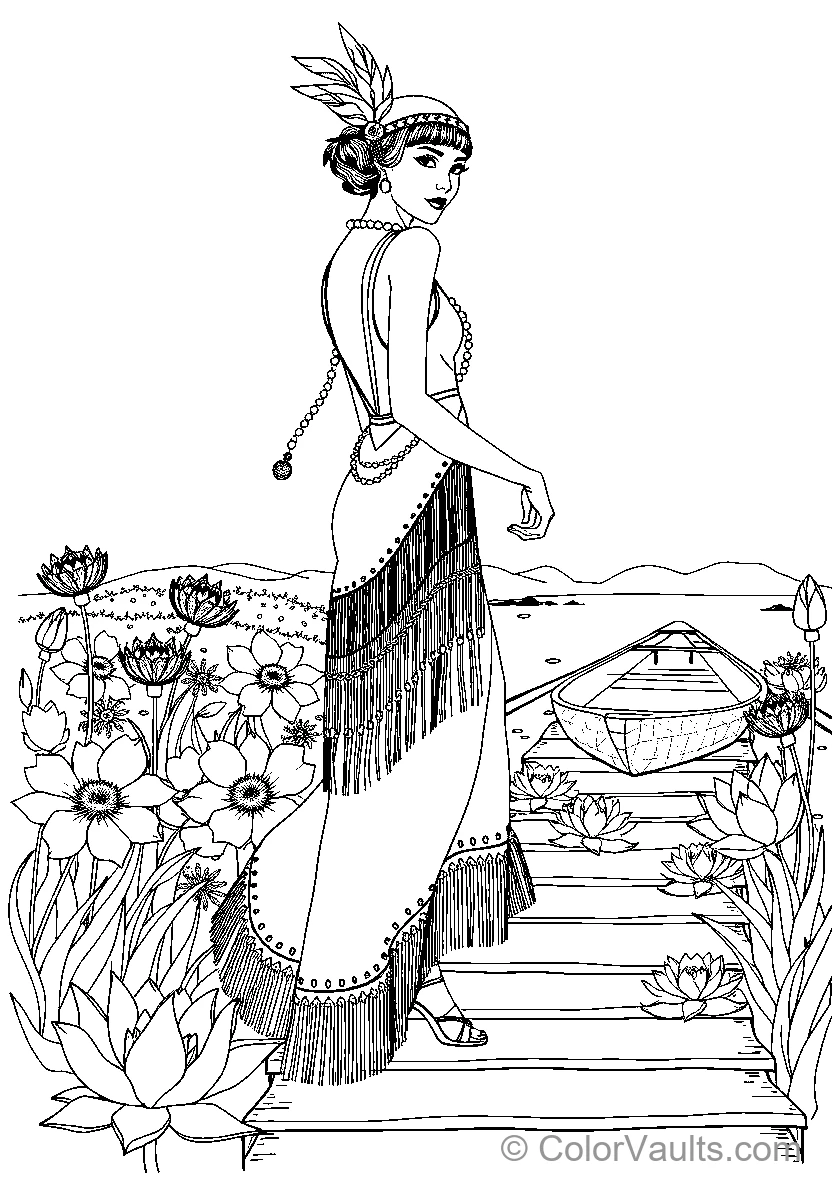 Flapper Woman By Water