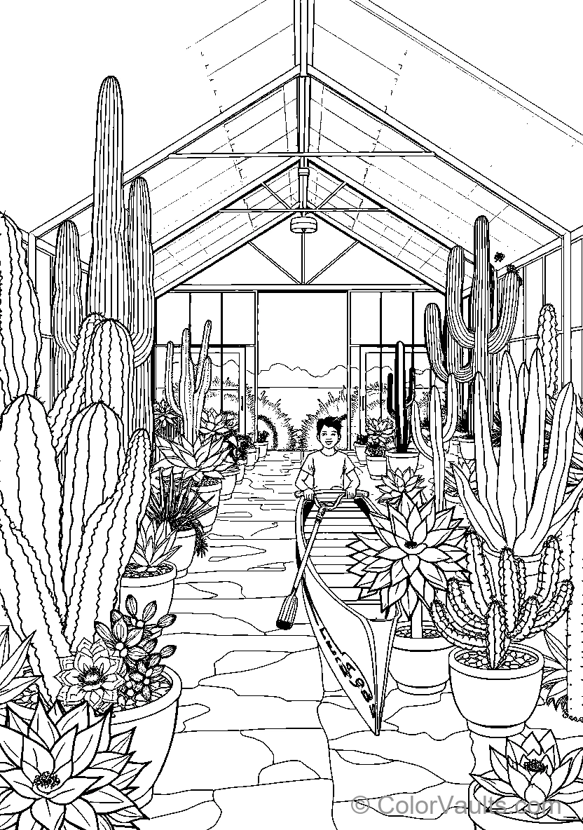 Skateboarding In Greenhouse