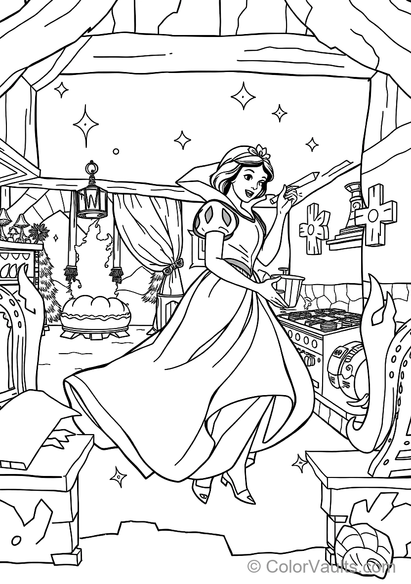 Snow White Baking a Fresh Gooseberry Pie with (Scene 11)