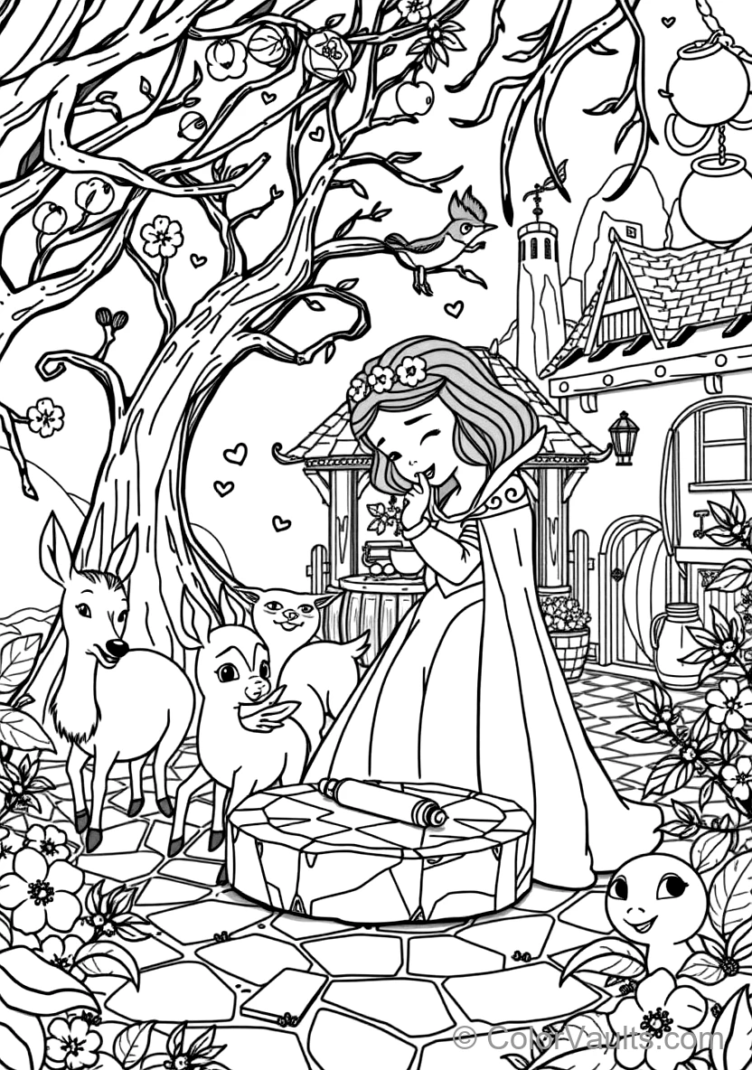 Snow White Singing at the Wishing Well (Scene 34)