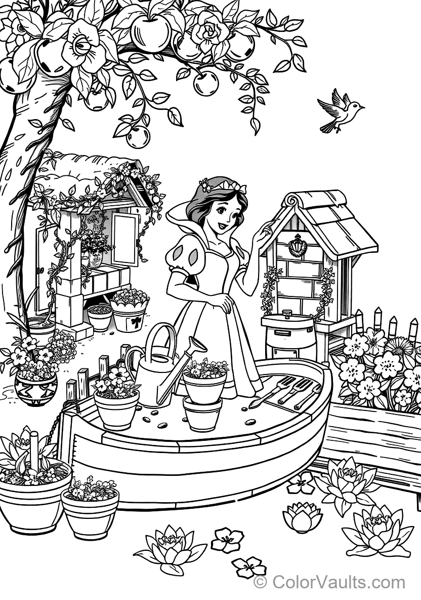 Snow White Singing at the Wishing Well (Scene 50)