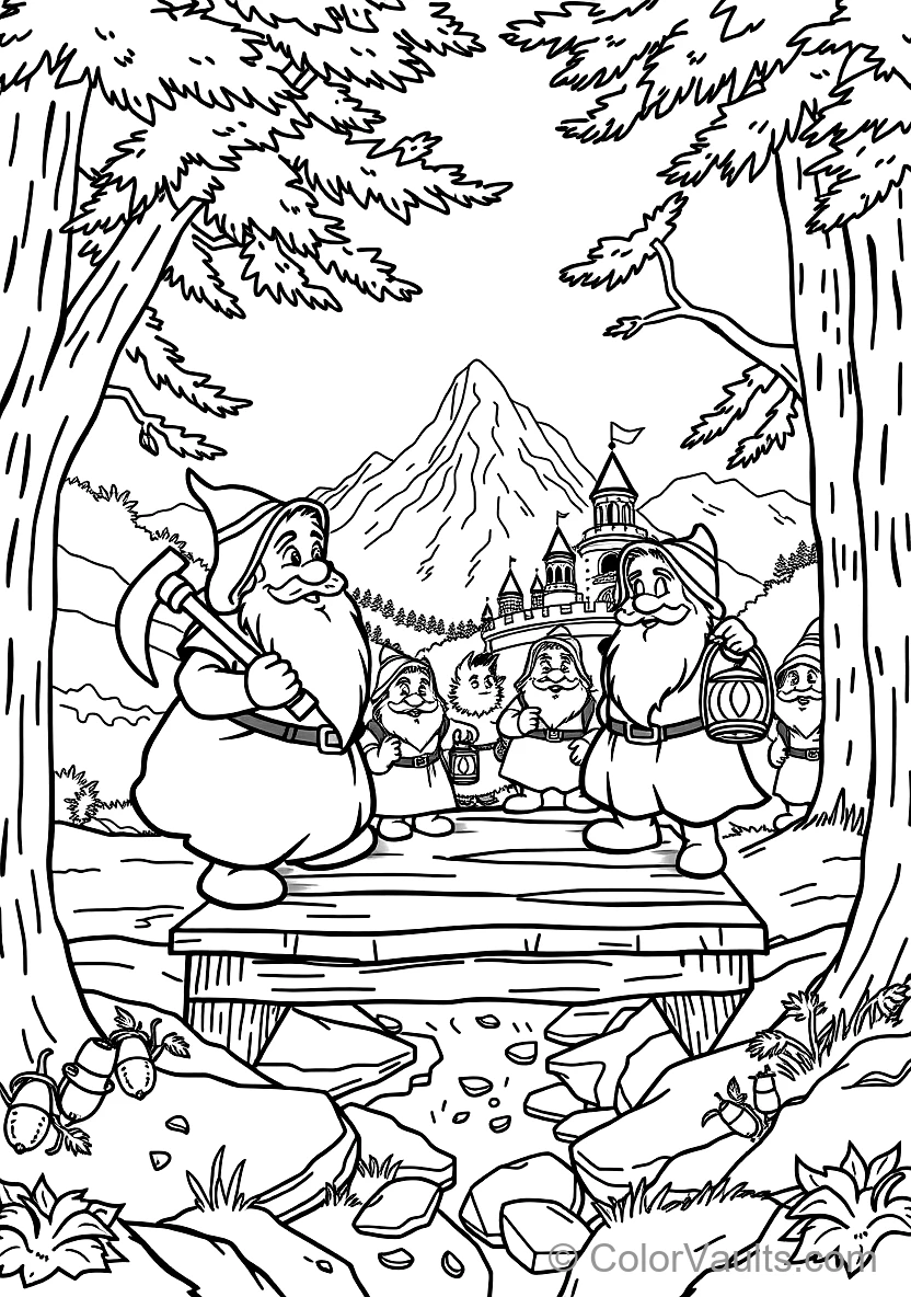 Seven Dwarfs Marcherend Home Zingend Heigh-ho (Scène 57)