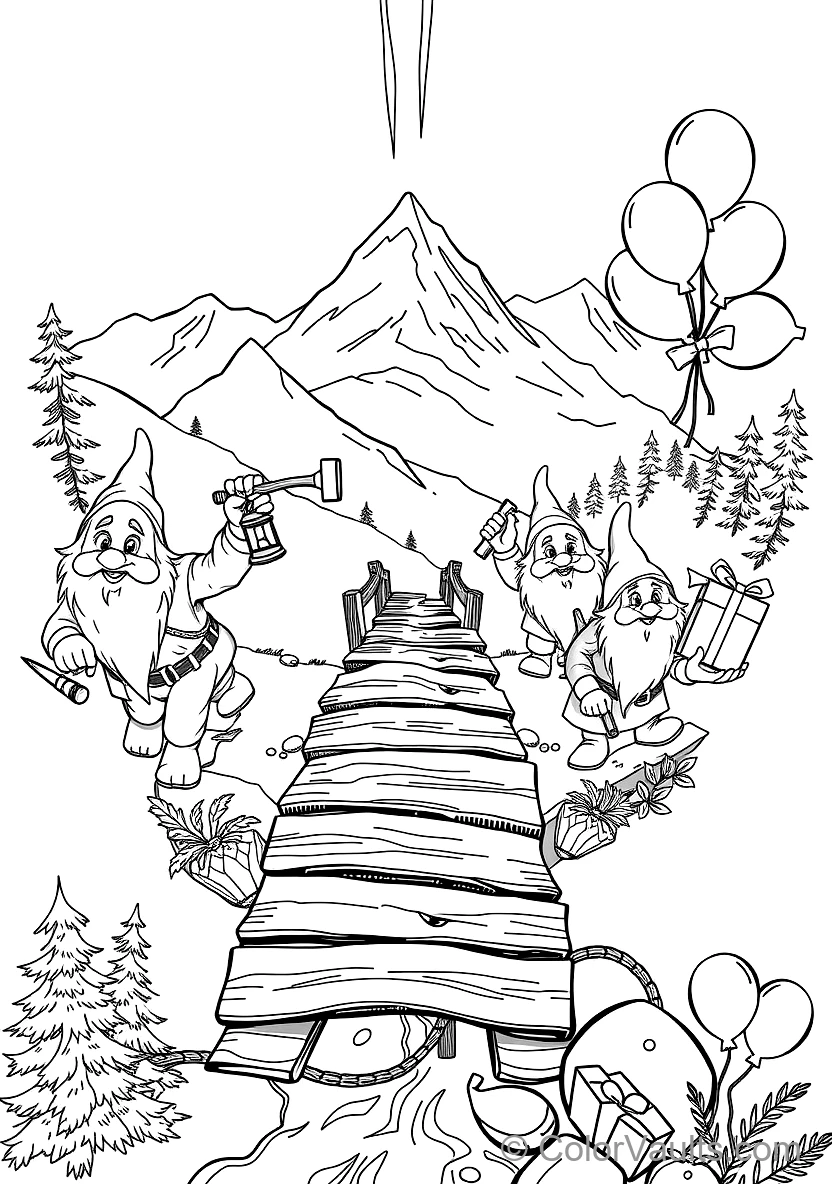 Seven Dwarfs Marching Home Singing Heigh-ho (Scene 81)