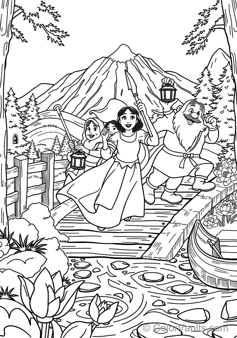 Seven Dwarfs Marching Home Singing Heigh-ho (Scene 87)
