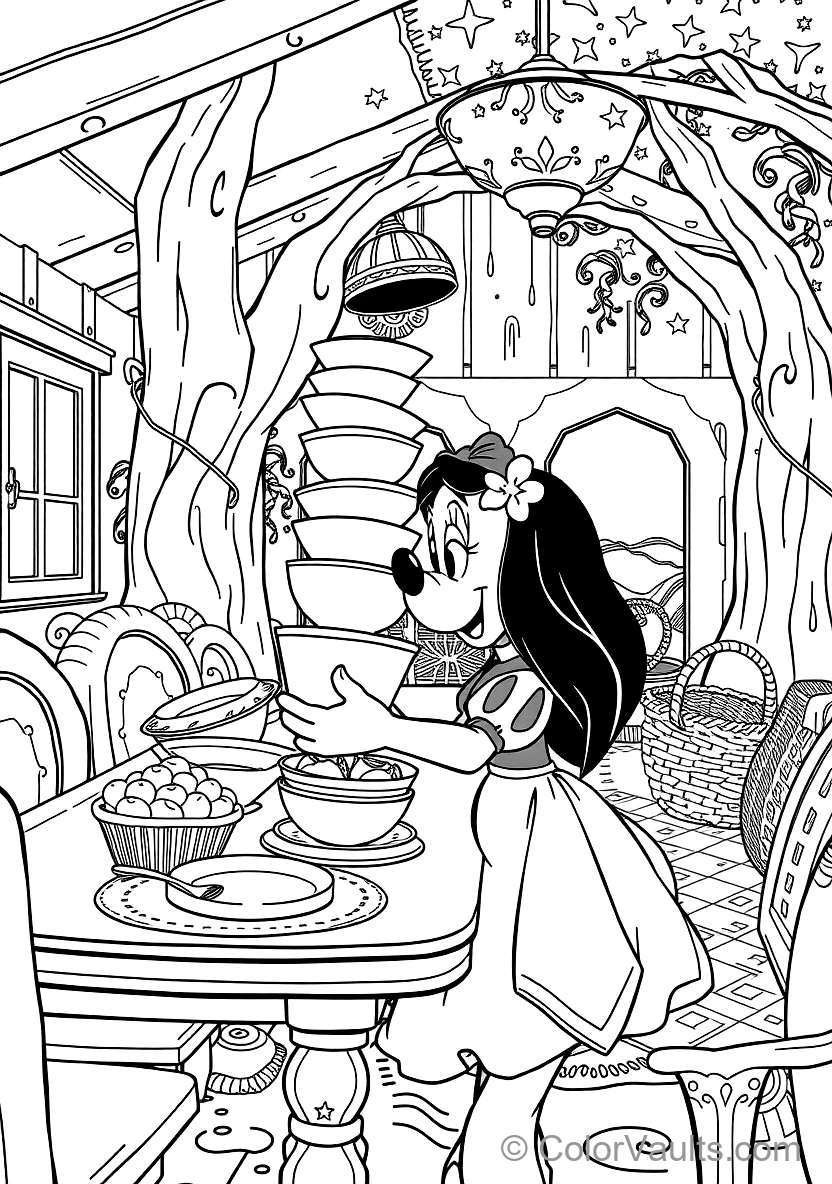 Dopey Balancing a Tall Wobbly Stack of Clean Ceramic (Scene 69)