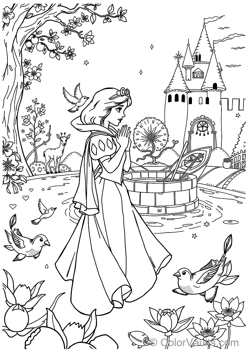 Snow White Singing at the Wishing Well (Scene 82)