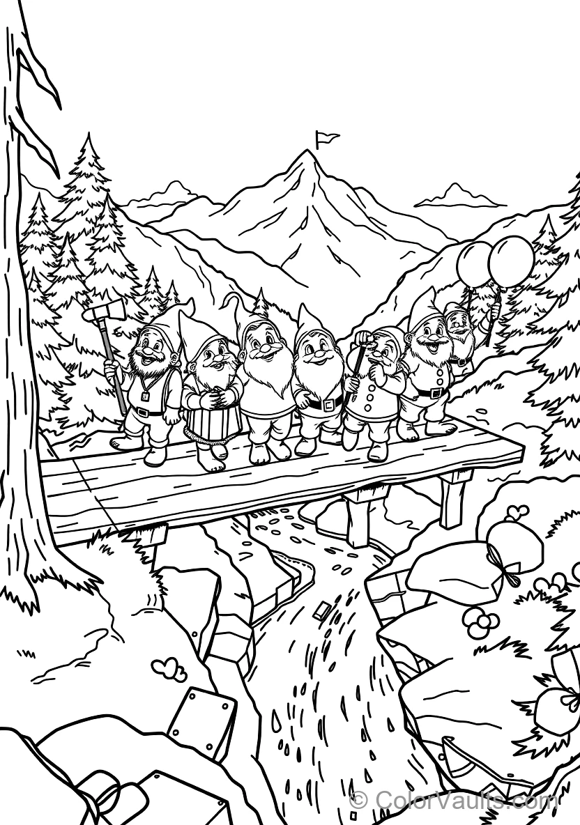 Seven Dwarfs Marching Home Singing Heigh-ho (Scene 111)