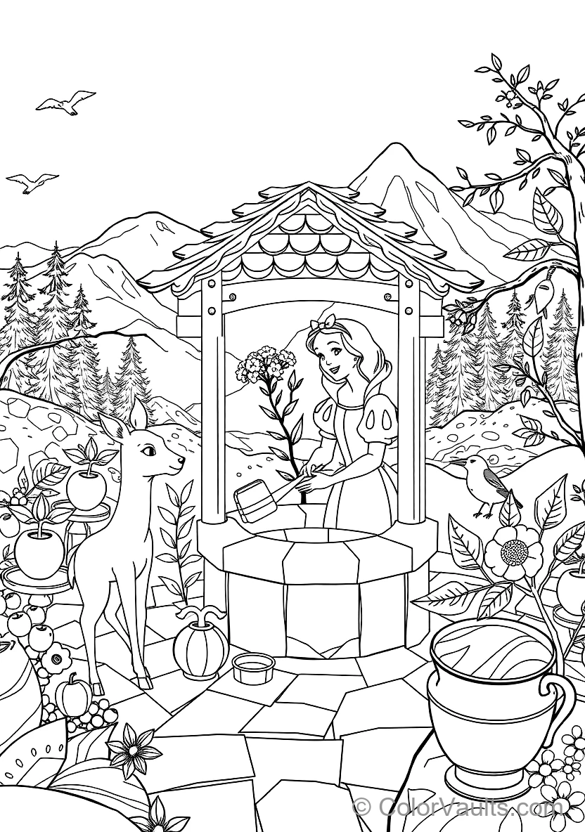Snow White Singing at the Wishing Well (Scene 120)