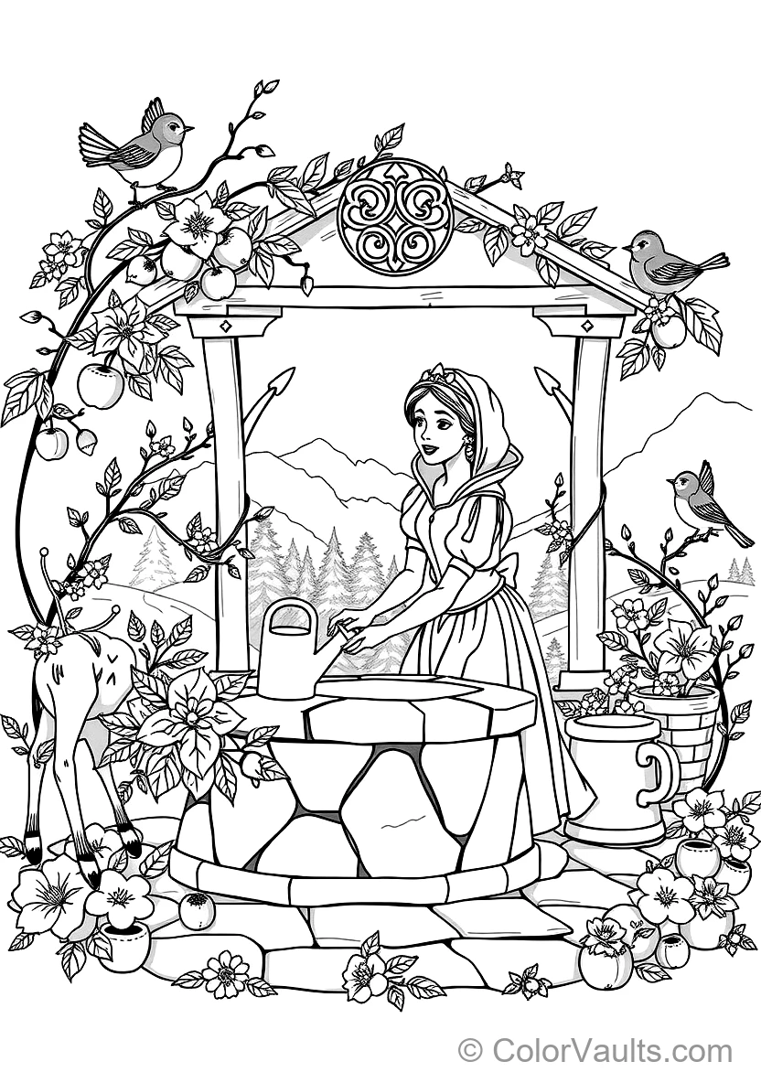 Snow White Singing at the Wishing Well (Scene 122)