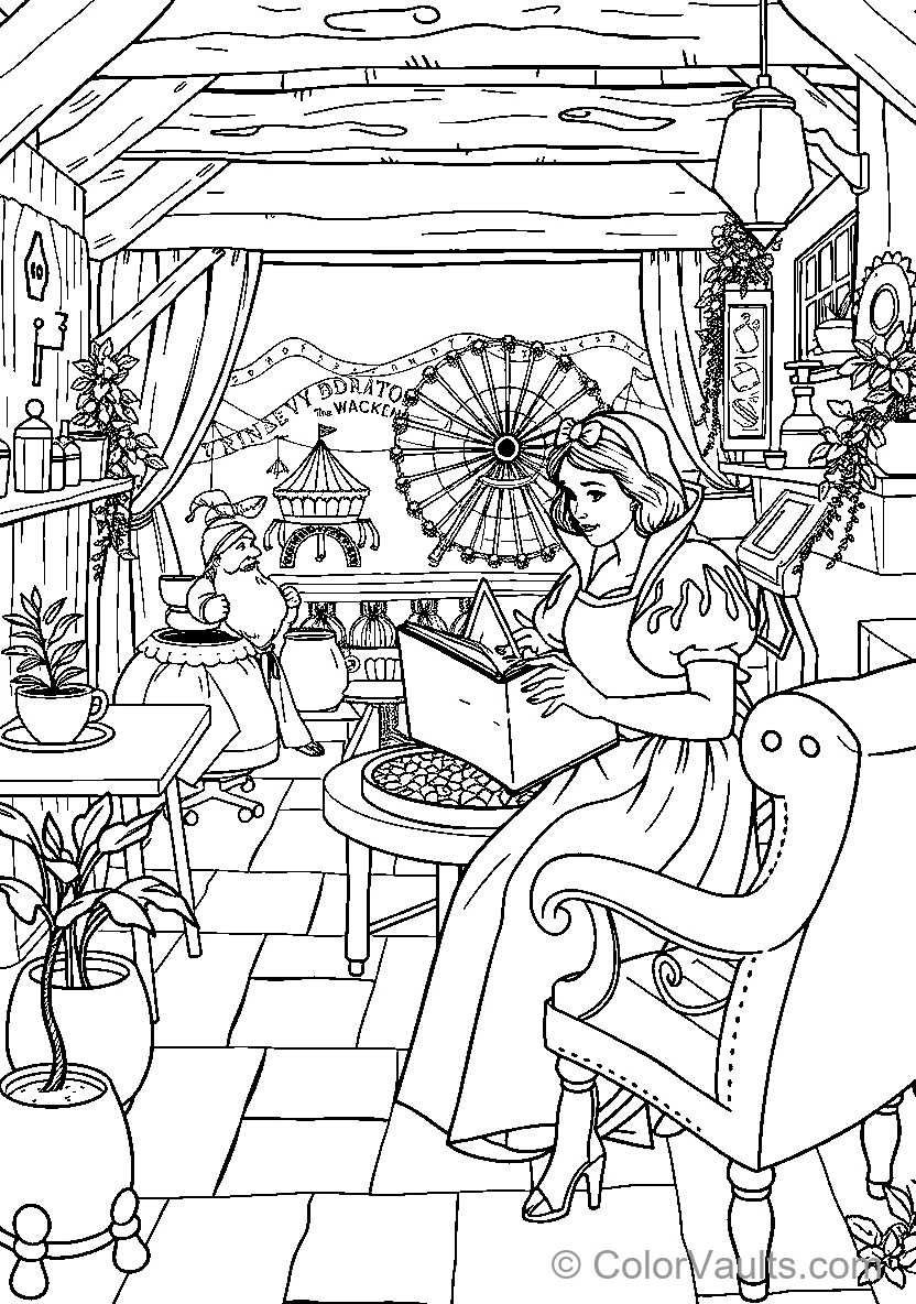 Snow White Reading A Book By Candlelight