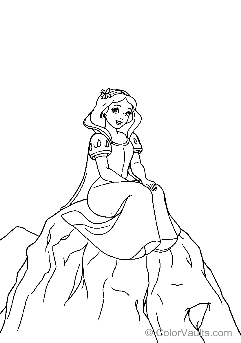 Snow White Sits Atop A Cliff