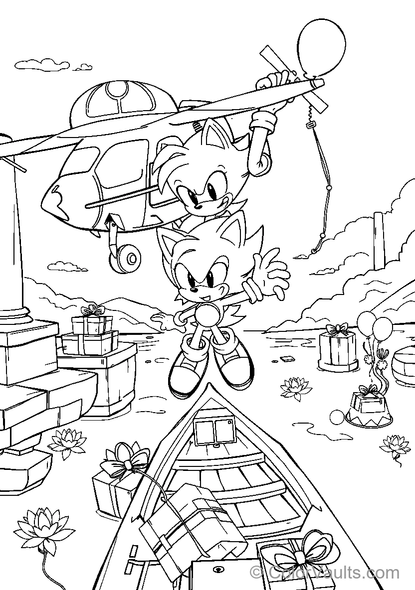Sonic And Tails On A Helicopter Ride