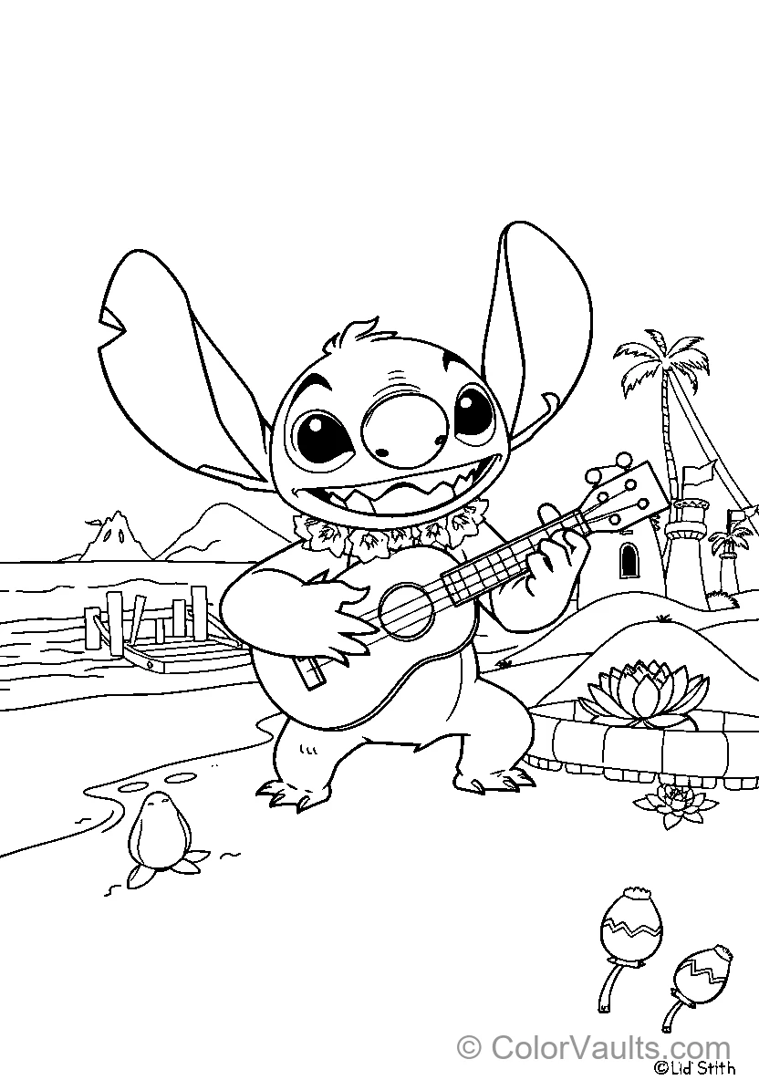 Stitch Serenading op een Tropical Island