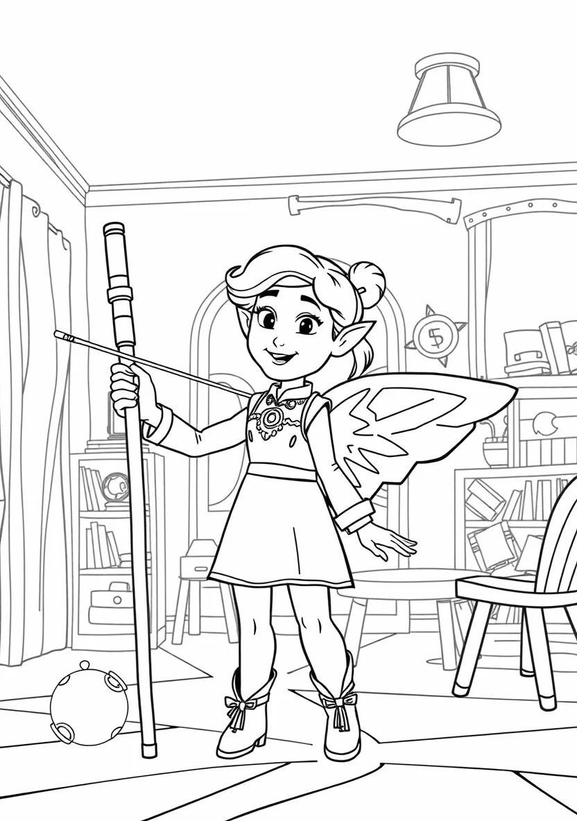 Bo Peep Holding Her Shepherd