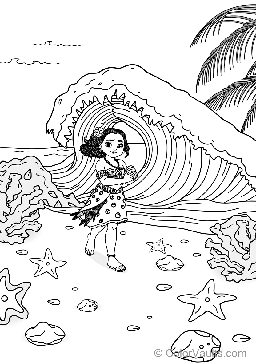Baby Moana Walking on the Beach As the Living Ocean