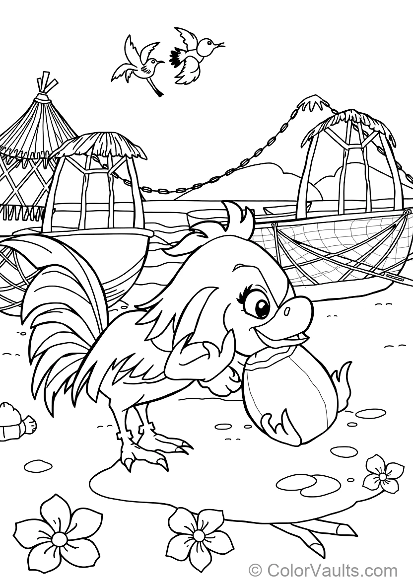 Heihei the Silly Rooster and Pua the Cute Pig Playing (Scene 17)