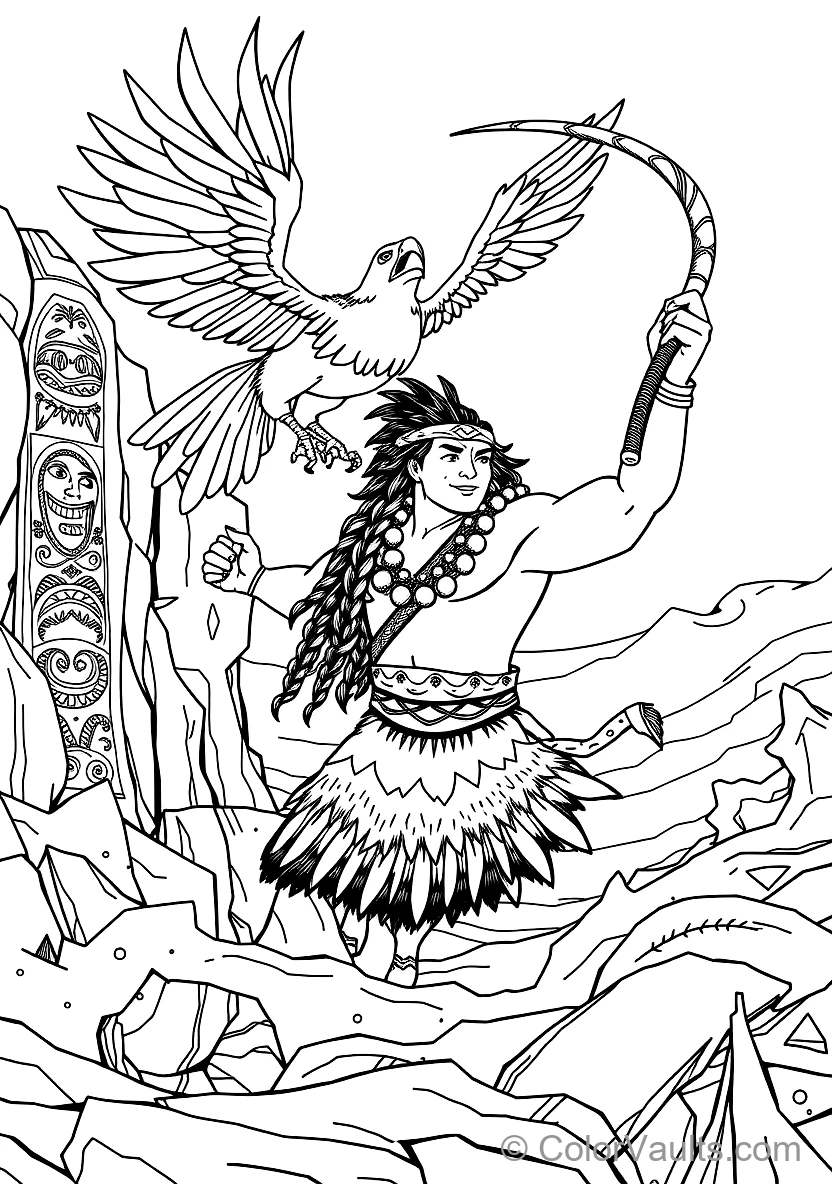 Maui the Demigod Swinging His Colossal Magical (Scene 3)