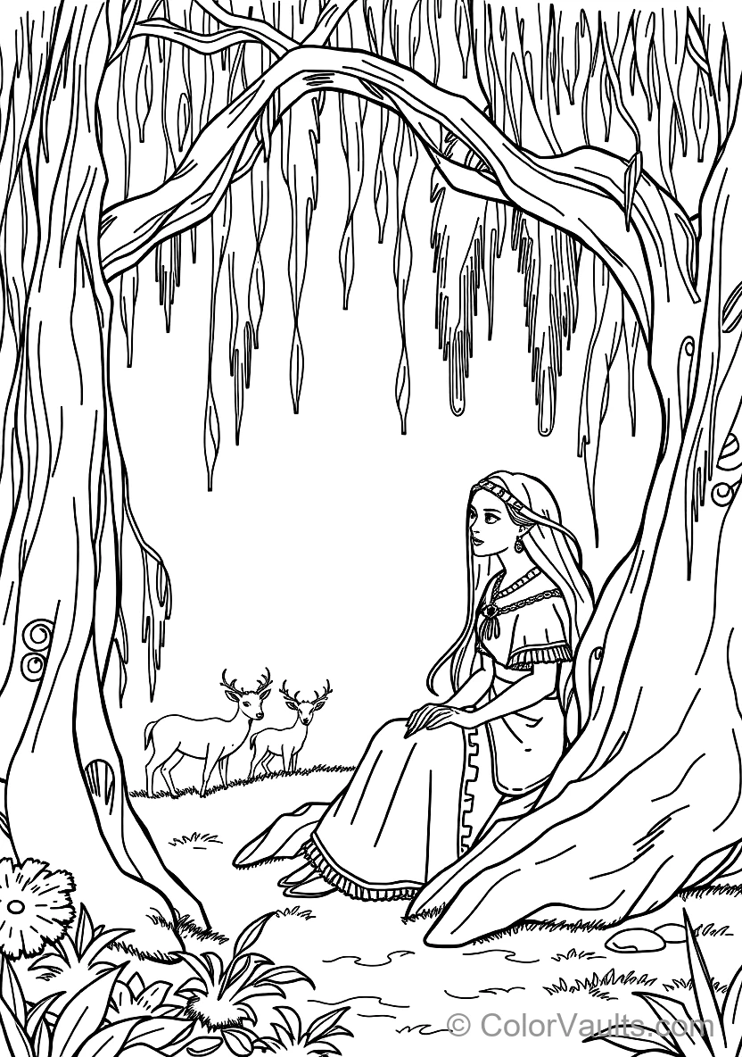 Pocahontas Sitting mit Wise Grandmother Willow (Scene 3)