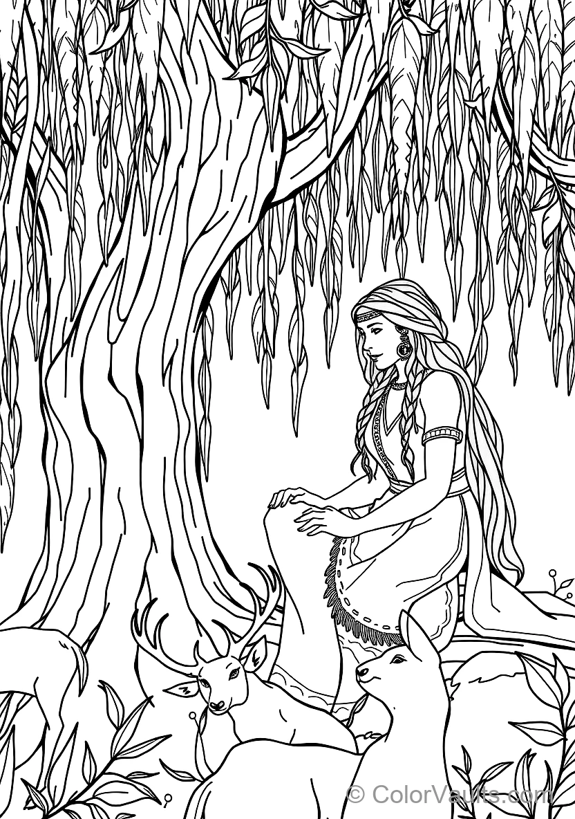 Pocahontas Sitting mit Wise Grandmother Willow (Scene 5)