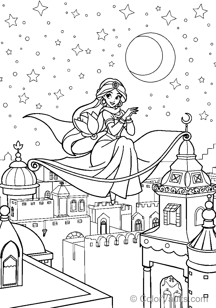 Princess Flying Night Sky