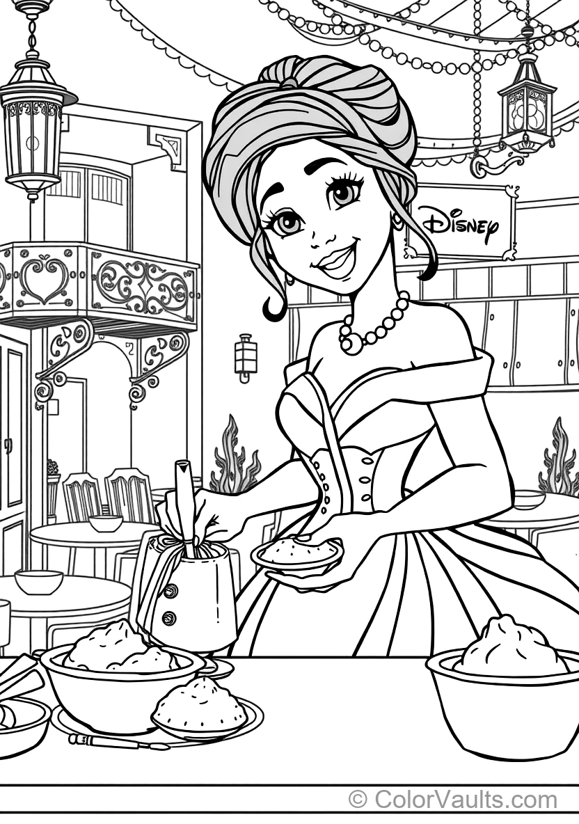 Tiana in Her Dream Restaurant Kitchen