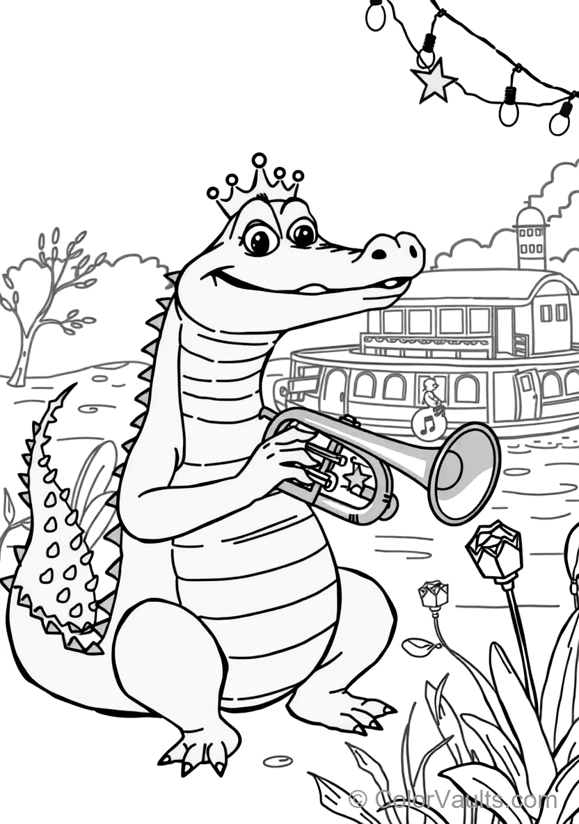 Louis the Alligator Playing Jazz Trumpet (5)