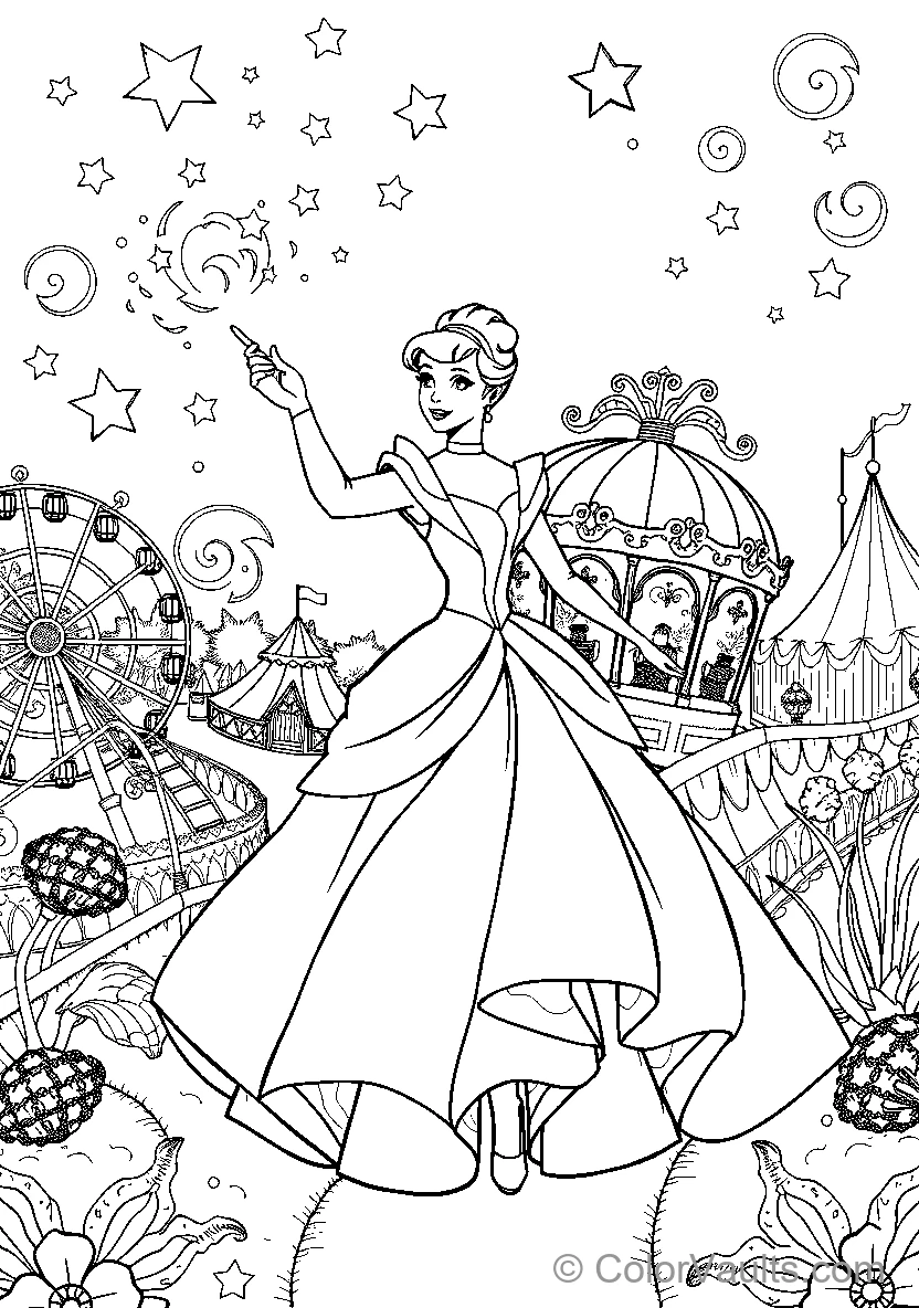 Princess At An Amusement Park