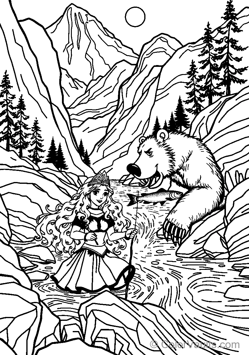Princess Meets A Friendly Bear