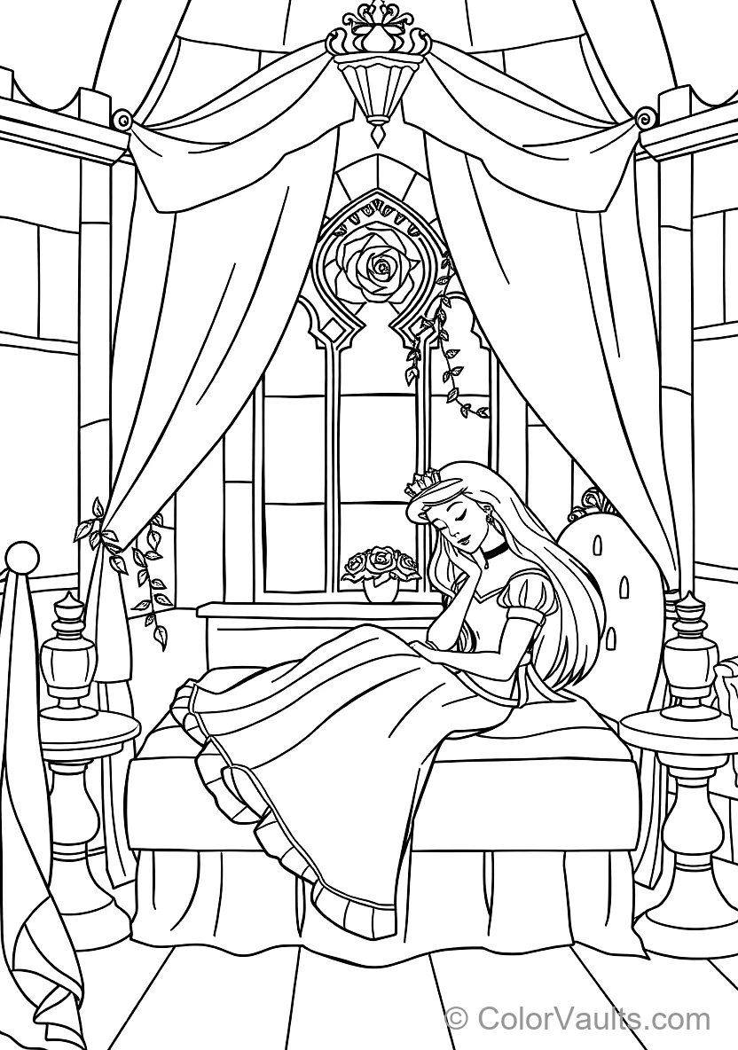 Princess Aurora Gathering Wildflowers in Meadow (3)