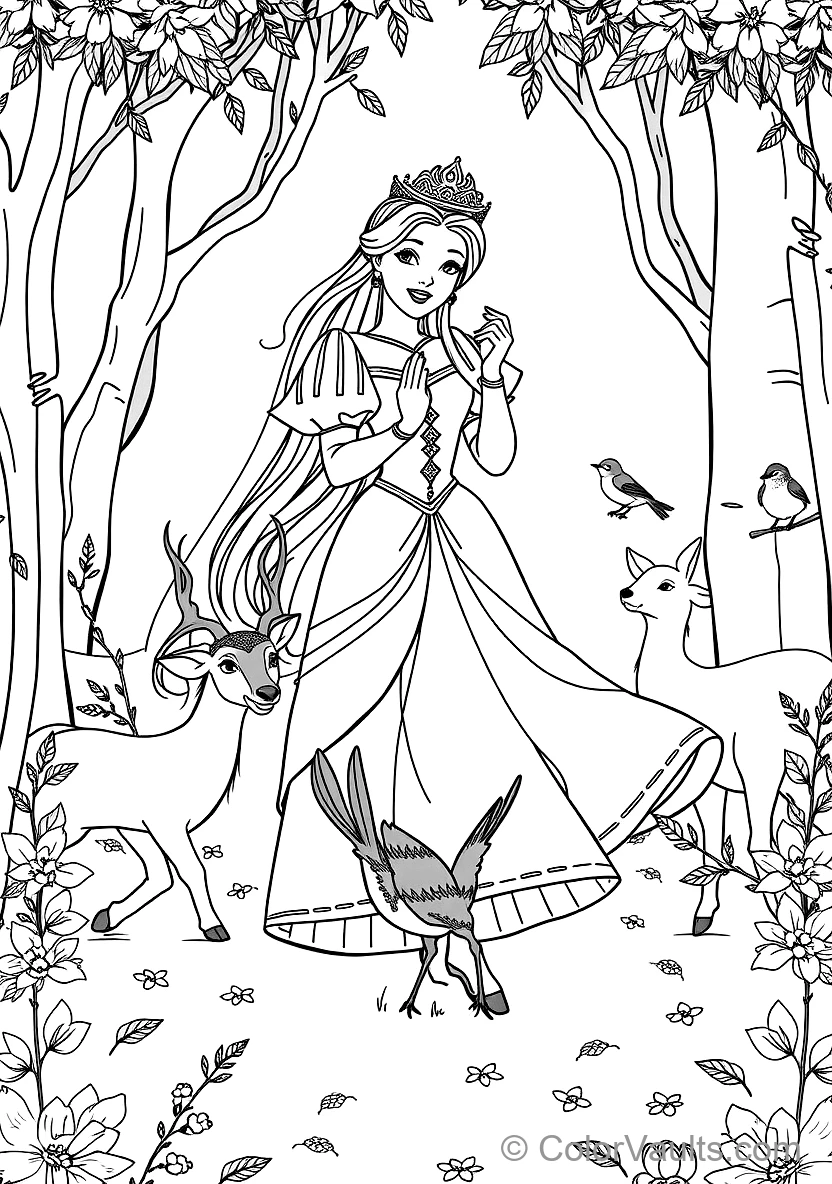Princess Aurora Dancing Gracefully with Forest Animals (4)