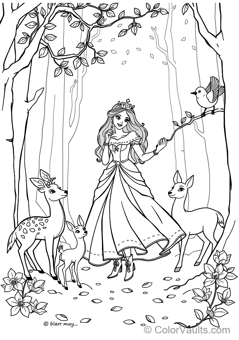 Princess Aurora Gathering Wildflowers in Meadow (5)