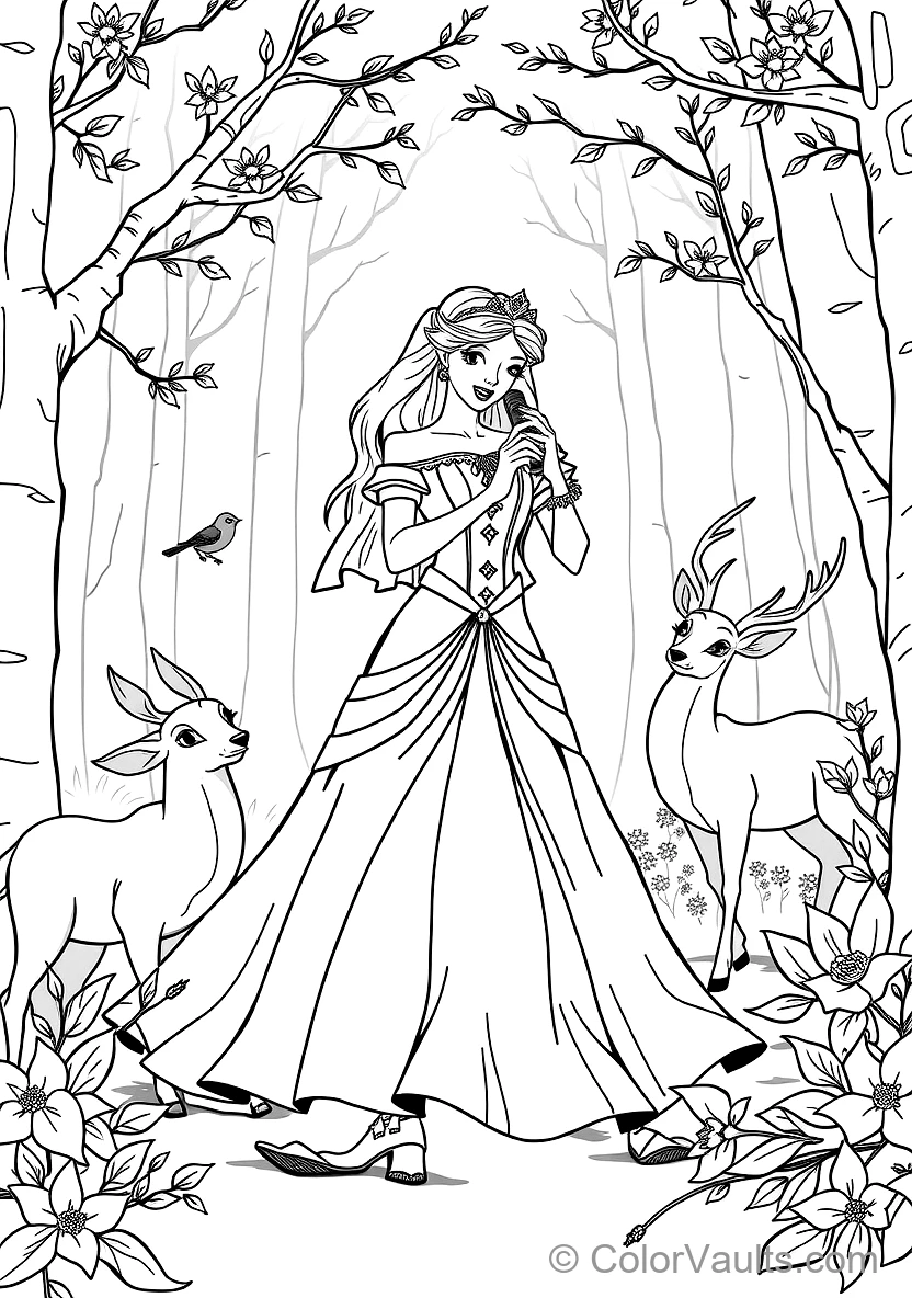 Princess Aurora Dancing Gracefully with Forest Animals (6)