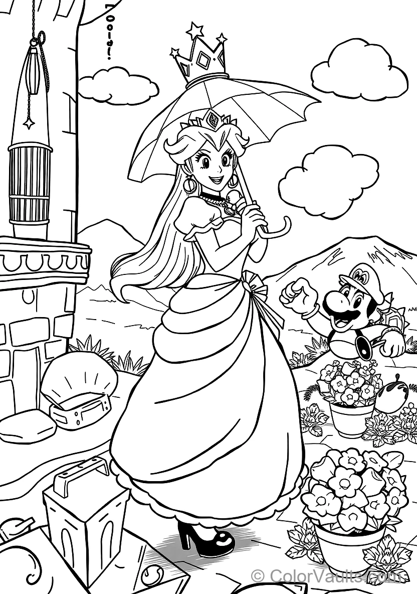 Princess Peach in Front of Mushroom Kingdom Castle (5)