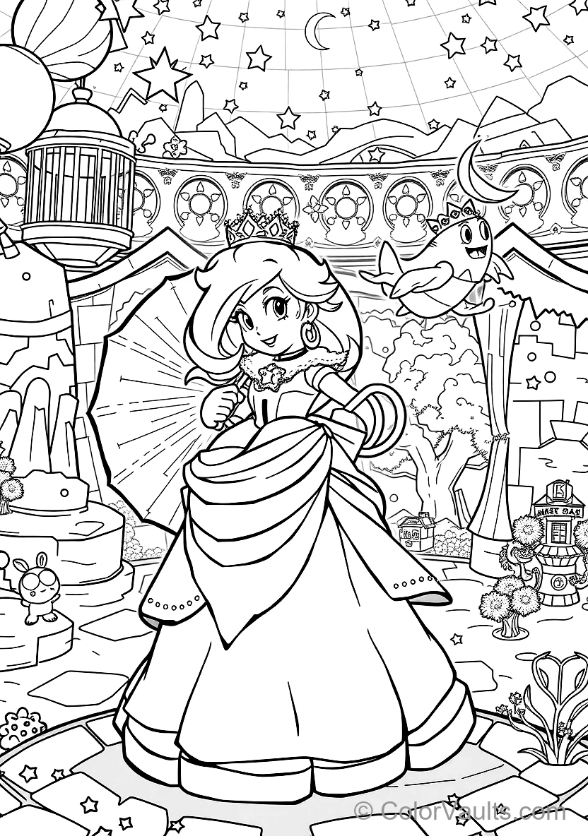 Princess Peach Waving Gracefully from Balcony (5)