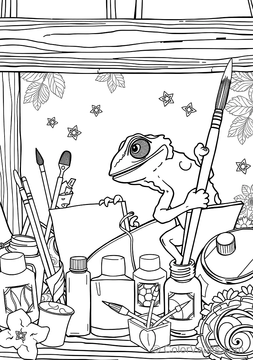 Pascal the Little Chameleon Changing Colors While
