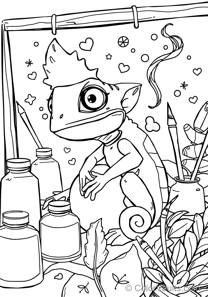 Pascal the Little Chameleon Changing Colors While (Scene 3)