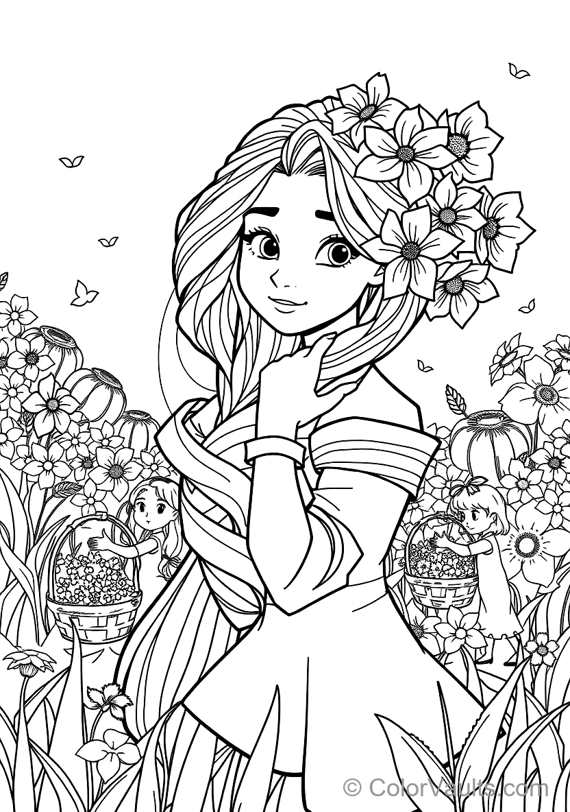 Rapunzel with Her Hair Braided with Hundreds (Scene 3)