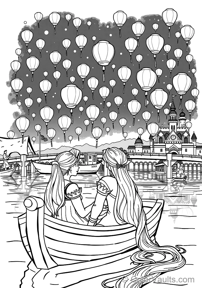 Rapunzel Viewing Thousands of Glowing Floating