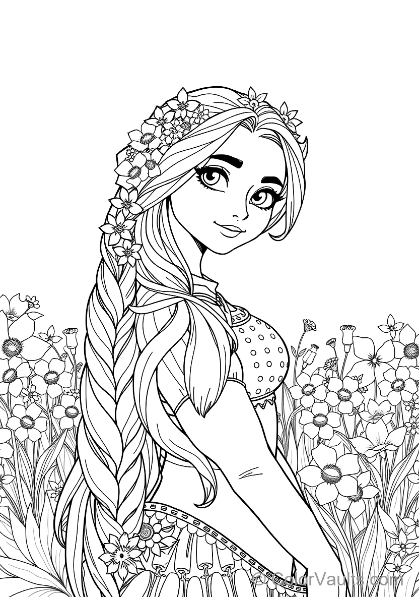 Rapunzel with Her Hair Braided with Hundreds (Scene 9)